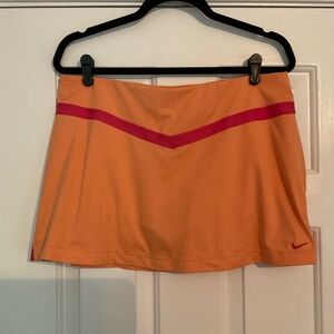 Skort Nike Tennis Orange Sherbet with Pink Trim Size Large